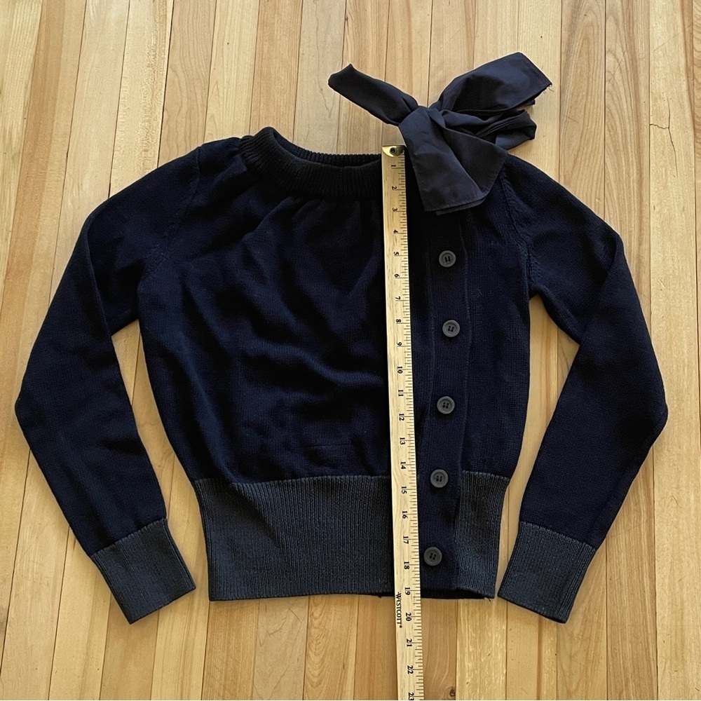 COS Bow-Detailed Navy Blue Knit Cardigan - Sz XS - Picture 13 of 16